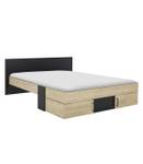 Lit avec Rangements 160x200 cm - Swive Beige - Bois manufacturé - 204 x 80 x 204 cm