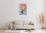 Acrylbild handgemalt Soul Blossom Blau - Pink - Massivholz - Textil - 60 x 90 x 4 cm