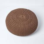 Großer Strickpouf 100% Baumwolle Braun