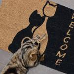 Paillasson coco avec chats Noir - Marron - Fibres naturelles - Matière plastique - 60 x 2 x 40 cm