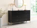 Commode basse MILAVIA Noir - Bois manufacturé - 40 x 82 x 140 cm