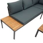 Loungeset Rangun 2-teilig Braun - Grau - Metall - Massivholz - Holzart/Dekor - 225 x 67 x 225 cm