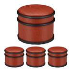 4 x Türstopper Holzoptik rotbraun Schwarz - Rot - Metall - Kunststoff - 10 x 8 x 10 cm