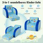 Kindersofa HY10210BL Blau - Textil - 47 x 28 x 92 cm