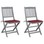 Gartenstühle 2er Set D5967 Rot - Massivholz - 57 x 91 x 49 cm