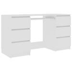 Schreibtisch Weiß - Holzwerkstoff - Massivholz - 140 x 77 x 140 cm