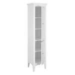 Armoire de rangement salle de bain Blanc - Bois manufacturé - Bois massif - 33 x 160 x 39 cm