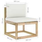 Garten-Lounge-Set 3016481-5 (6-teilig) Weiß - Holzwerkstoff - Holzart/Dekor - 64 x 70 x 64 cm