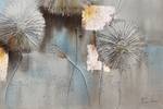 Tableau peint Cracks Start to Show Blanc - Bois massif - Textile - 120 x 60 x 4 cm
