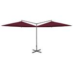 Parasol d'extérieur 3008735 Rouge - Métal - Textile - 290 x 260 x 600 cm