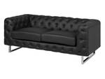 Canapé chesterfield VISSLAND Noir - Argenté - Cuir synthétique - 215 x 71 x 87 cm