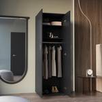 Armoire Aurora Noir - Bois manufacturé - Matière plastique - 60 x 180 x 49 cm