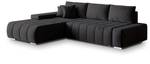 Ecksofa ALESE L-S Schwarz - Ecke davorstehend links