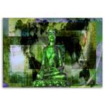 Bilder Buddha Zen Grün Orient Abstrakt 60 x 40 cm