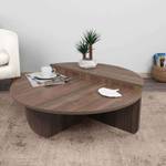 Table basse multiniveaux L90 cm - PODIUM Marron - Bois manufacturé - 90 x 35 x 90 cm