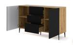 Kommode RavennaB 150x42x87 Beige - Schwarz