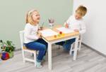 Ensemble de table et chaises pour enfant 3 éléments - Pin massif - Pin / Blanc