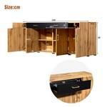 Sideboard Kommode Cronus Ⅲ Schwarz - Ebenholz Dekor - Gold - Eiche Dekor - Holz