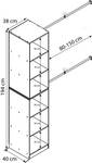 Kleiderschrank Dacho III Weiß - Holzwerkstoff - 38 x 194 x 40 cm