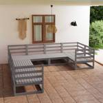 Garten-Lounge-Set (8-teilig) 3009716-1 Grau - Massivholz - Holzart/Dekor - 70 x 67 x 70 cm