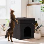 Grotte noire pour votre chat Noir - Bois manufacturé - Textile - 38 x 42 x 38 cm