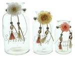 Vase Happy-Spring 3er Set Glas - 10 x 20 x 10 cm