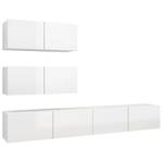 TV-Schrank 4er Set D299 Weiß - Holzwerkstoff - 30 x 30 x 80 cm