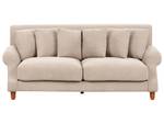 2-Sitzer Sofa EIKE Beige - Eiche Dunkel - Textil