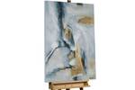 Tableau peint Treasure of Atlantis Bleu - Bois massif - Textile - En partie en bois massif - 75 x 100 x 4 cm