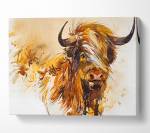 Wandkunst Highland Illustration Die Cow