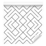 TAPETE Klassisch Geometrie Motiv Mosaik Schwarz - Weiß - Papier - 53 x 1000 x 1000 cm