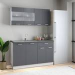 Singleküche Küchenzeile 140 cm Esilo Grau - Weiß - Holzwerkstoff - 140 x 145 x 60 cm