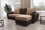 Ecksofa FION-L Beige - Braun - Ecke davorstehend rechts