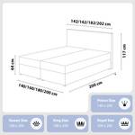 Boxspringbett Doppelbett Monaco Grau - Breite: 200 cm