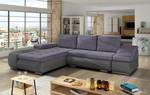 Ecksofa ONTARTO Grau - Violett - Ecke davorstehend links