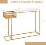 Table Console VH33203SPFR Doré - Bois manufacturé - 30 x 80 x 110 cm