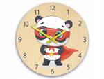 Wanduhr PANDA Braun - Holzwerkstoff - 30 x 30 x 4 cm