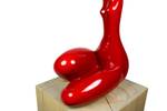 Skulptur Sinnliche Noblesse Rot - Kunststein - Kunststoff - 31 x 60 x 29 cm