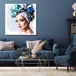 Wandbild Modern Frau Blau