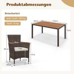 Gartenmöbel TI93035+DE (7-teilig) Braun - Holzwerkstoff