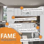 Küchenzeile Fame-Line 36160 Pinie Anthrazit Dekor - Weiß - Tiefe: 60 cm