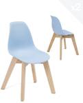 Chaise scandinave enfant JUBA (lot de 2) Bleu