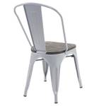 Stuhl A73 inkl. Holz-Sitzfläche Braun - Grau