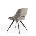 Chaise en tissu et pieds en acier noir Noir - Gris - Textile - 53 x 82 x 61 cm