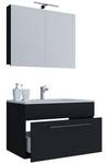 3-pièces lavabo Badinos SC Noir - Noir brillant - Largeur : 80 cm