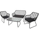 Polyrattan Garnitur G17a (4-teilig) Grau - Metall - Kunststoff - Polyrattan - 118 x 85 x 50 cm