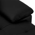 Canapé panoramique Gauche Bolette Noir Noir - Cuir véritable - 207 x 86 x 157 cm