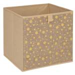 Aufbewahrungsbox GOLDEN DOTS aus Jute Braun - Textil - 29 x 29 x 29 cm