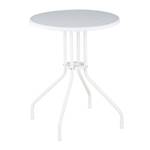 Gartentisch rund Weiß - Metall - Kunststoff - 60 x 74 x 60 cm