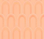 Tapete Art Deco - Vliestapete Retro Gold - Orange - Weiß - Kunststoff - Textil - 53 x 1005 x 1 cm